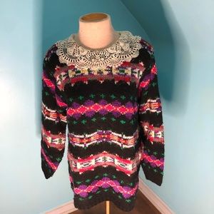 Gladys Bagley vintage medium chunky sweater 80s style granny sweater